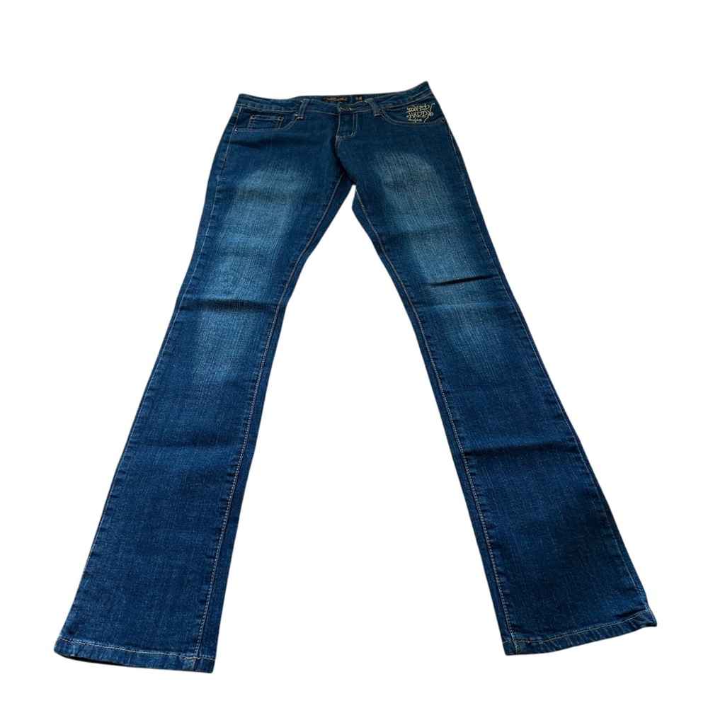 🎉2x HP🎊🆕Ed Hardy Blue Straight Leg Jeans Classic Style